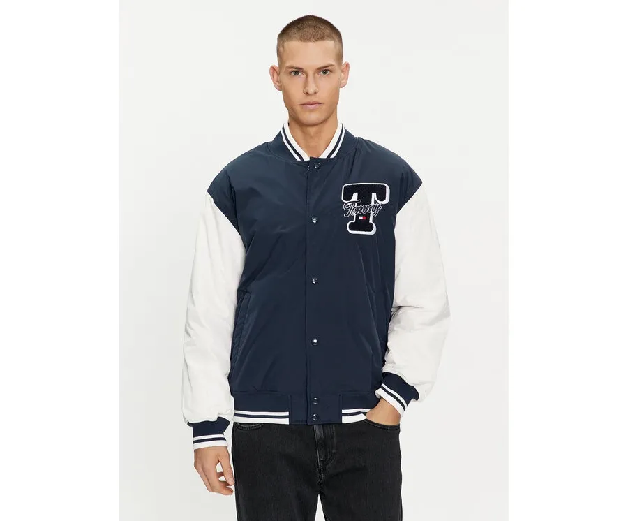 obrazek 1 Tommy Jeans Kurtka bomber Colorblock Varsity DM0DM18702 Granatowy Regular Fit