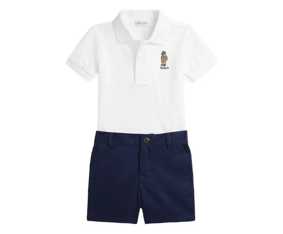 obrazek 1 Polo Ralph Lauren Komplet polo i spodenki 320967020002 Granatowy Regular Fit