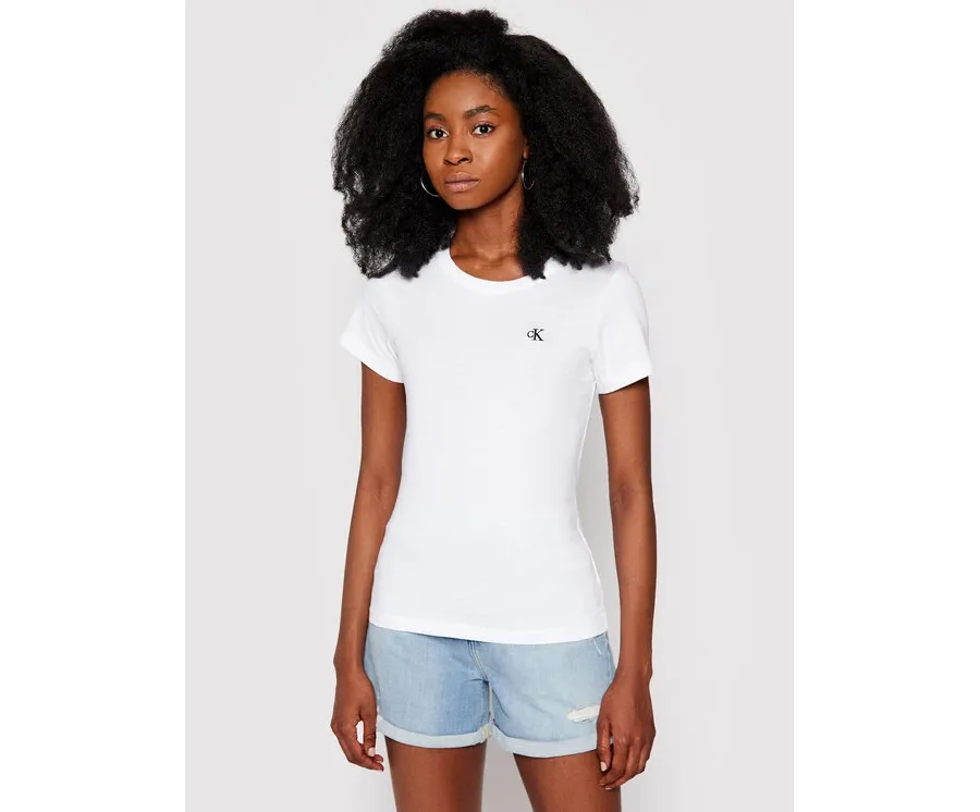 obrazek 1 Calvin Klein Jeans T-Shirt J20J212883 Biały Slim Fit