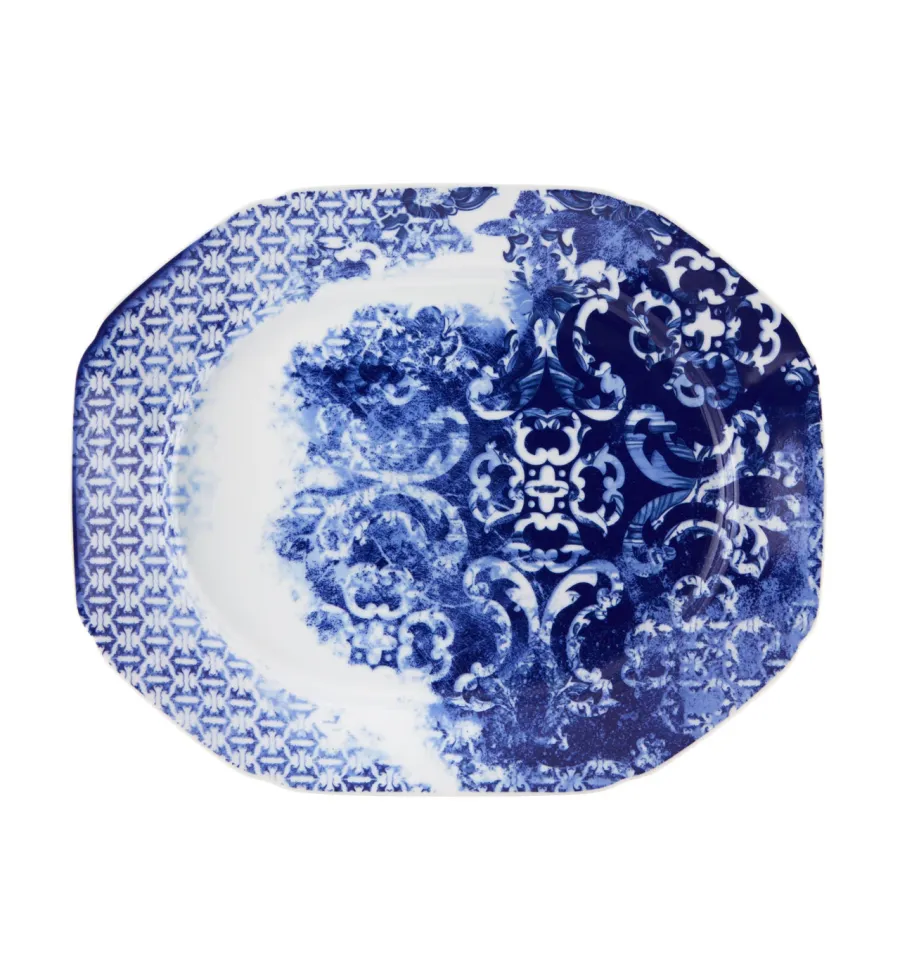obrazek 1 Porcelanowy duży talerz Timeless z wyjątkowym granatowym ornamentem - Vista Alegre