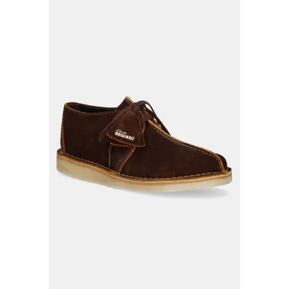 Zdjęcie Clarks Originals półbuty zamszowe Desert Trek męskie kolor brązowy 26180655
