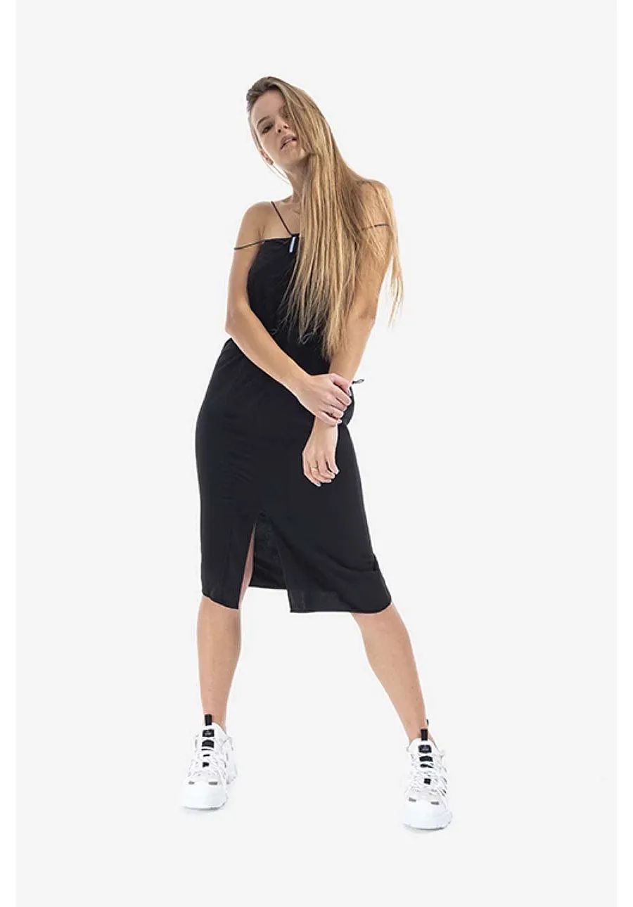 obrazek 1 MCQ sukienka jedwabna Slip kolor czarny midi dopasowana 663541RQB021000-BLACK