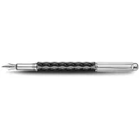 Picture Ceramic Black fountain pen, silver-plated, rhodium-plated