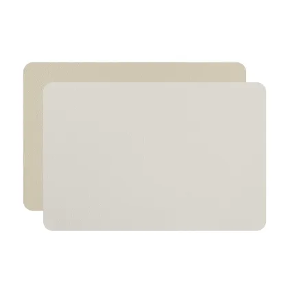 Picture A desk pad made of white and light beige leather