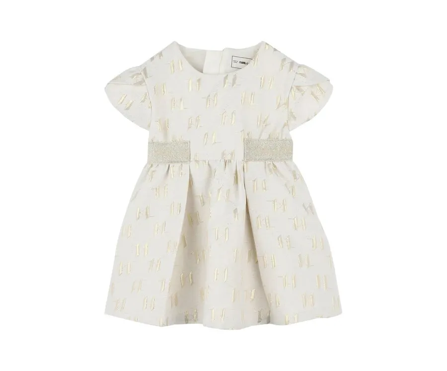 obrazek 1 Karl Lagerfeld Kids Sukienka codzienna Z30515 S Écru Regular Fit