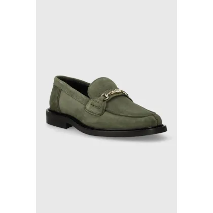 Zdjęcie Filling Pieces mokasyny zamszowe Loafer Suede męskie kolor zielony 44222791926