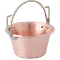Zdjęcie Paiolo - żelazo i miedź - garnek do polenty z łukowatym uchwytem ø 16 cm - Cu Artigiana