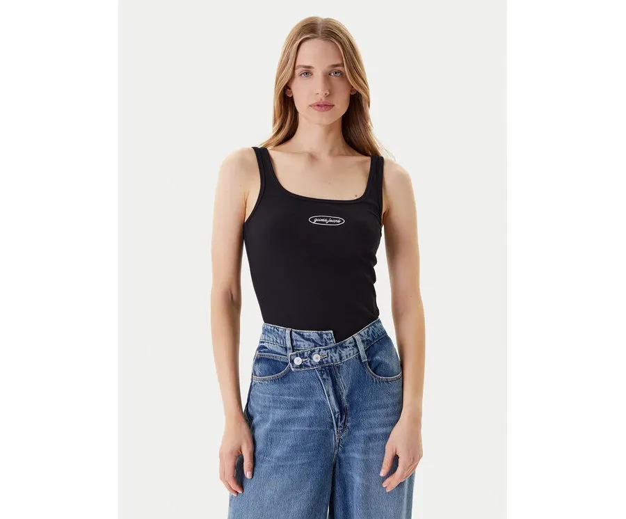 obrazek 1 Guess Jeans Top W5YP35 KA0H1 Czarny Regular Fit