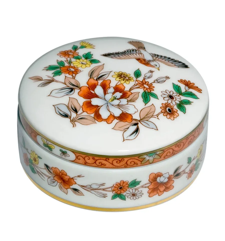 obrazek 1 Porcelanowy mały okrągły pojemnik z motywem kwiatów magnolii - Vista Alegre
