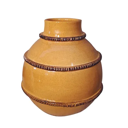 Picture Italian ceramic Elba vase decorated with a rope motif