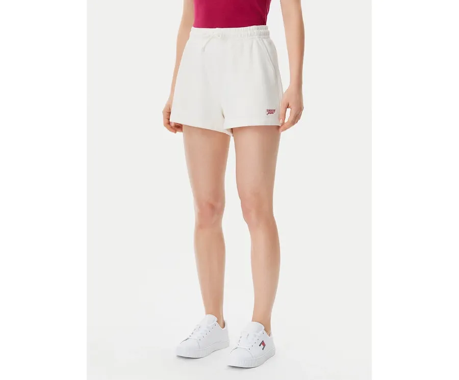 obrazek 1 Tommy Jeans Szorty sportowe Script DW0DW20353 Écru Regular Fit