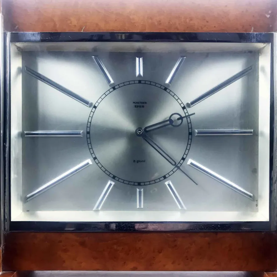 obrazek 4 Art Dèco Mautre Efes Zegar stołowy z kopertą z wrzośca i metalową tarczą
