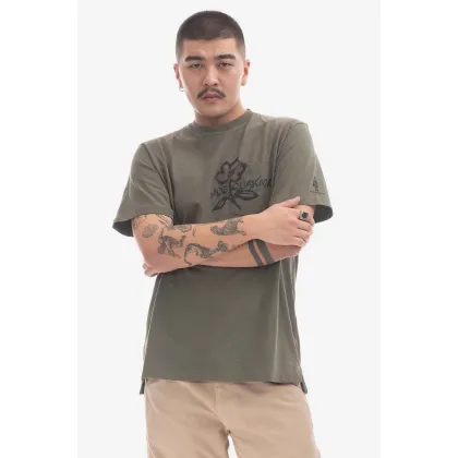 Zdjęcie Engineered Garments t-shirt bawełniany kolor zielony z nadrukiem 23S1H010.NLP016A-P016A