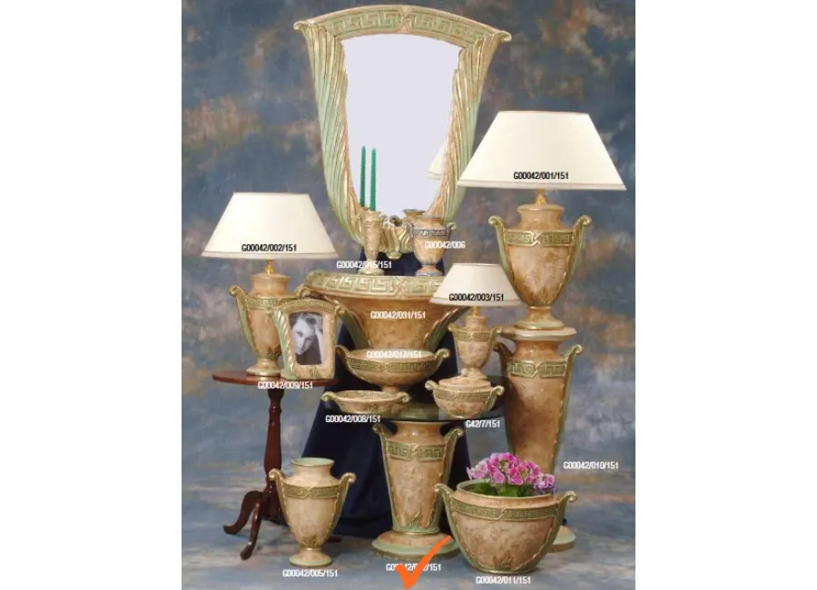 obrazek 1 Urokliwy ceramiczny stolik ze szklanym blatem