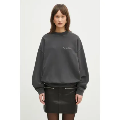 Zdjęcie Anine Bing bluza bawełniana Jaci Sweatshirt Lyrics damska kolor szary z nadrukiem A.08.10904