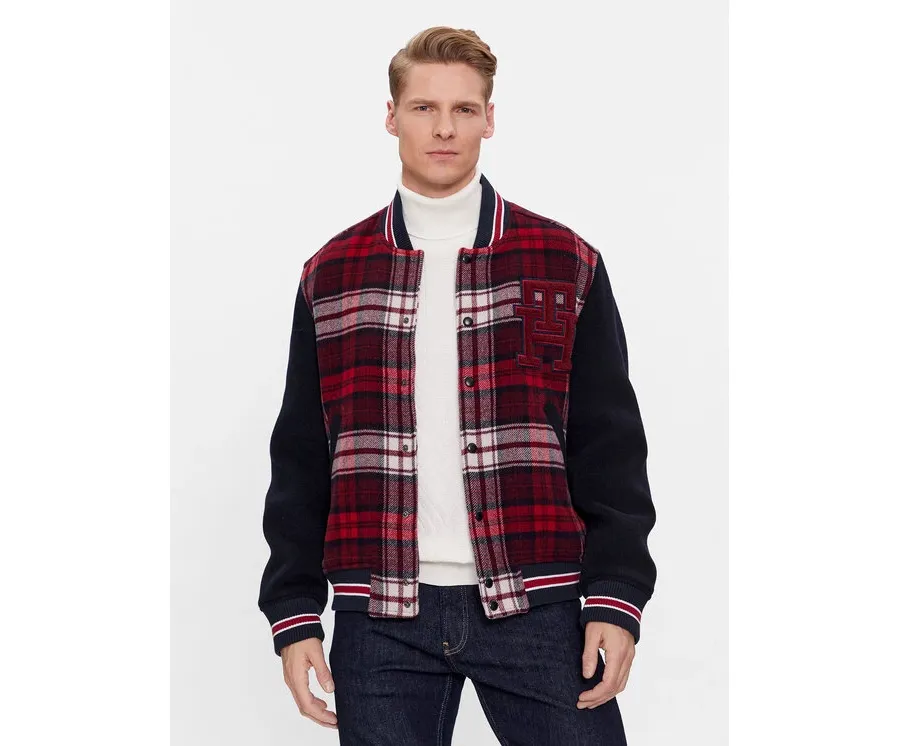 obrazek 1 Tommy Hilfiger Kurtka bomber Varsity MW0MW34023 Czerwony Regular Fit