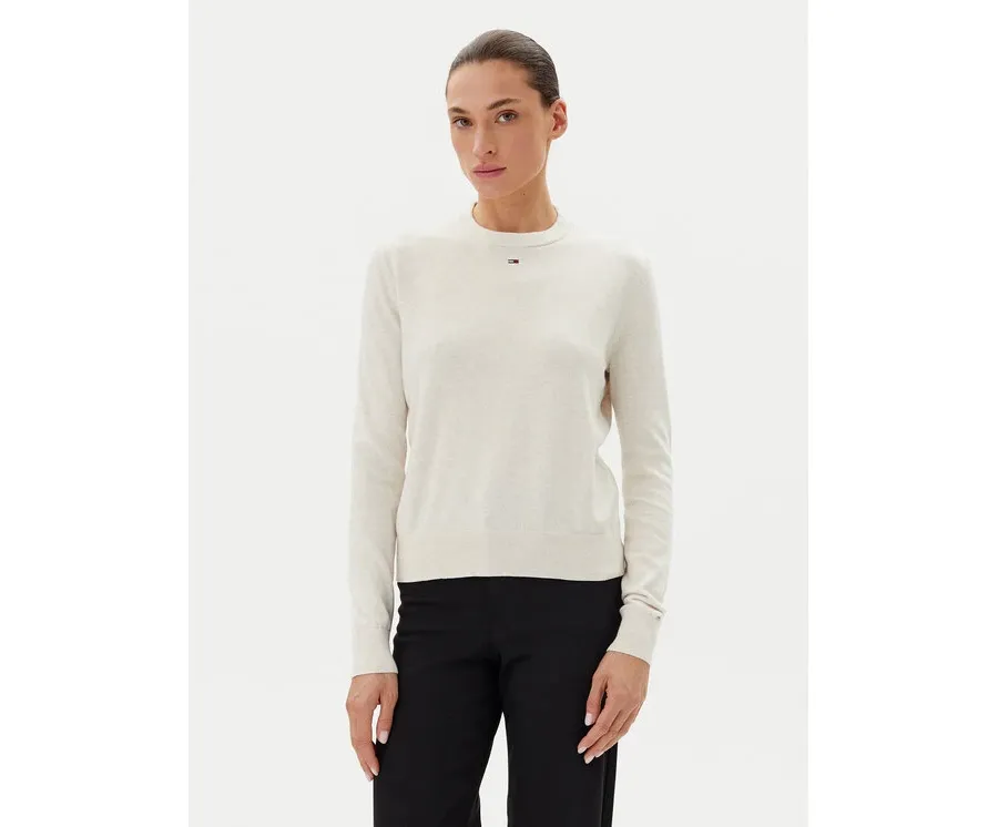 obrazek 1 Tommy Jeans Sweter Essential DW0DW20159 Beżowy Regular Fit