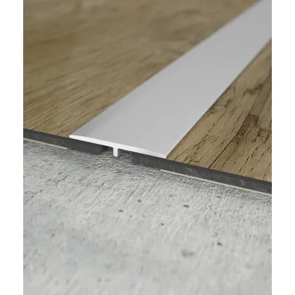 Zdjęcie 200 x 2,5 x 0,1 cm Minileiste - (srebrny) - Minimalistyczna listwa aluminiowa łączeniowa międzypodłogowa - UL25X2-01