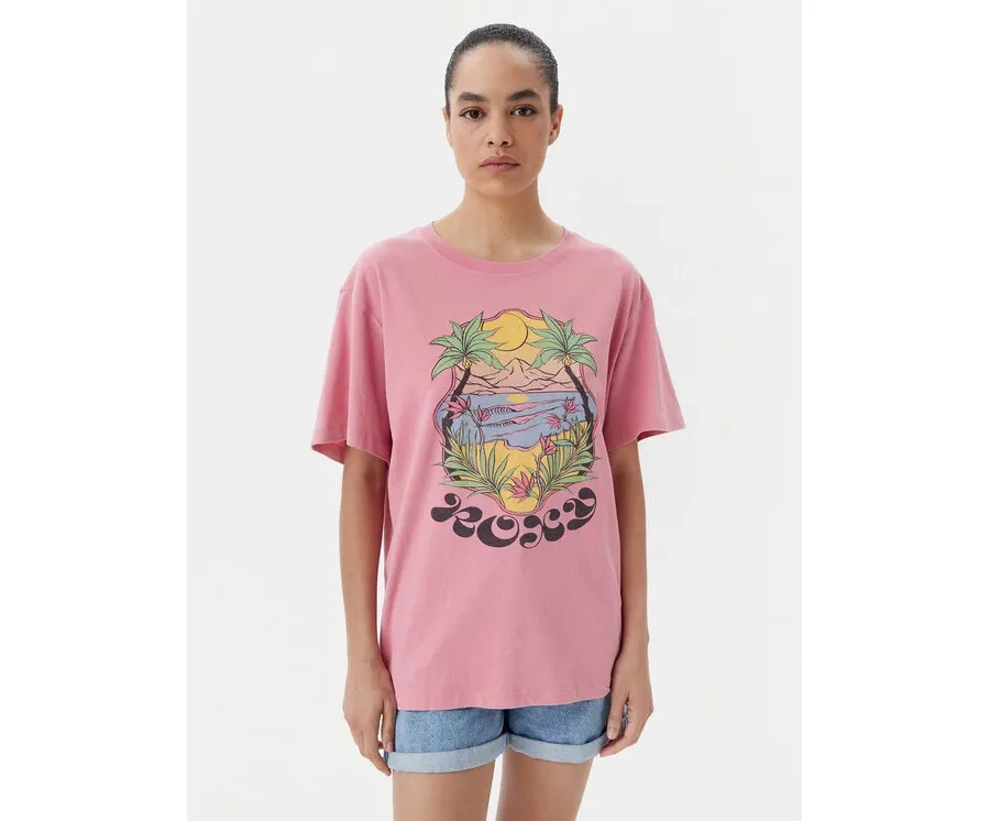 obrazek 1 Roxy T-Shirt ERJZT05905 Różowy Oversize