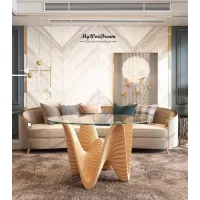 Picture A modern living room table made of plywood