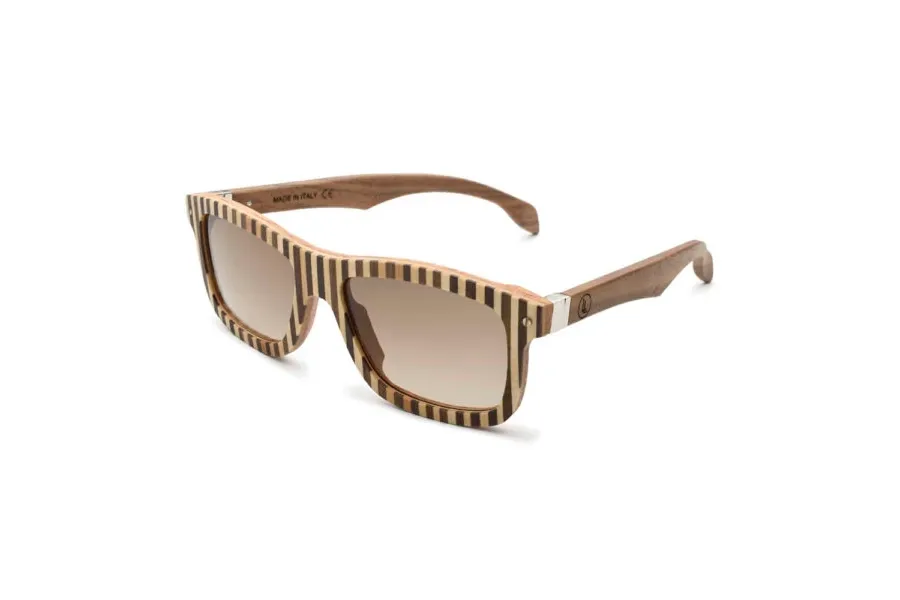 obrazek 2 Włoskie, męskie okulary z drewna w pionowe paski - Legno Light