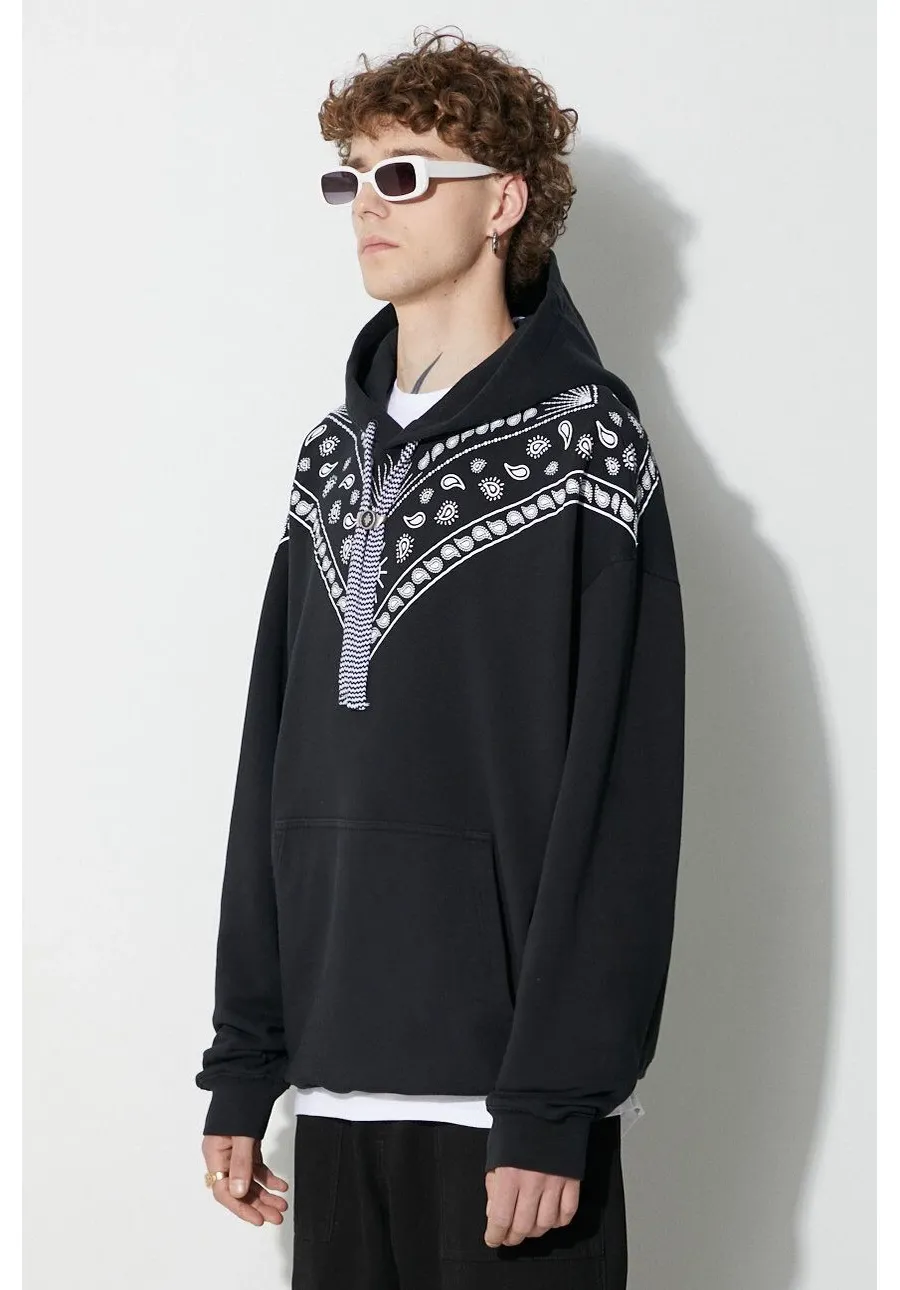 obrazek 1 Marcelo Burlon bluza bawełniana Bandana męska kolor czarny z kapturem z nadrukiem