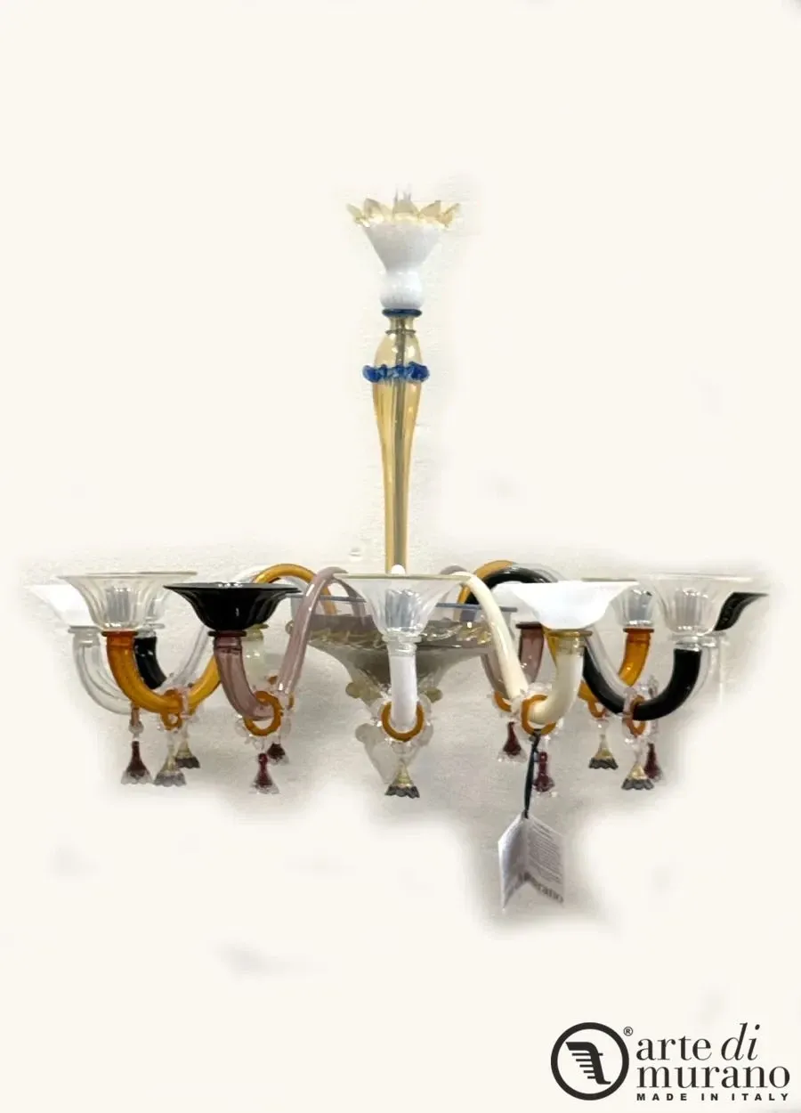 obrazek 1 Oryginalny żyrandol wenecki z 12 światłami ze szkła Murano