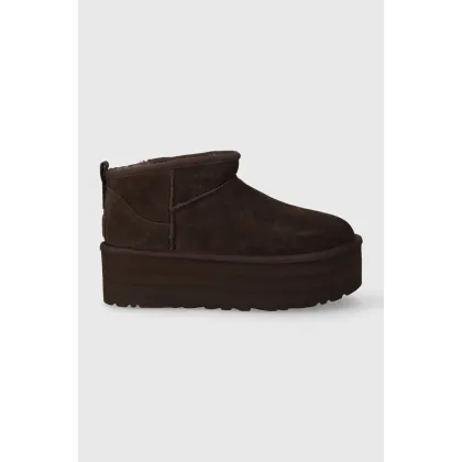 Zdjęcie UGG śniegowce zamszowe Classic Ultra Mini Platform kolor brązowy 1135092
