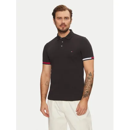 Zdjęcie Tommy Hilfiger Polo Flag Cuff MW0MW37518 Czarny Slim Fit
