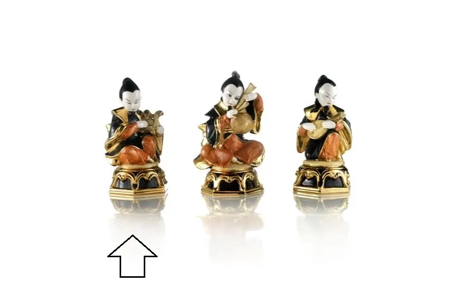 obrazek 1 Stylowa figurka postaci z lirą chińską wykonana z ceramiki - Ceramiche ML