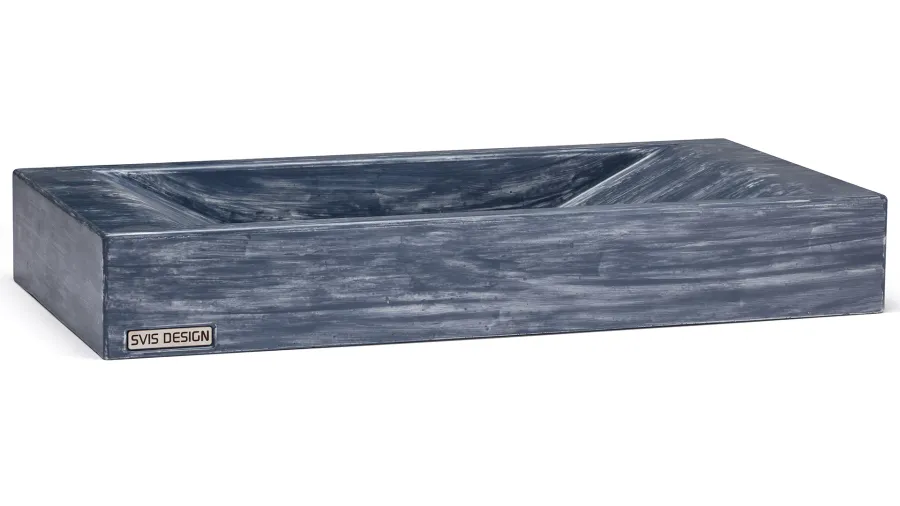 obrazek 2 Unikalna umywalka 60 cm SIRIUS BASIC – PATINA, niebiesko-szary, lakier matowy