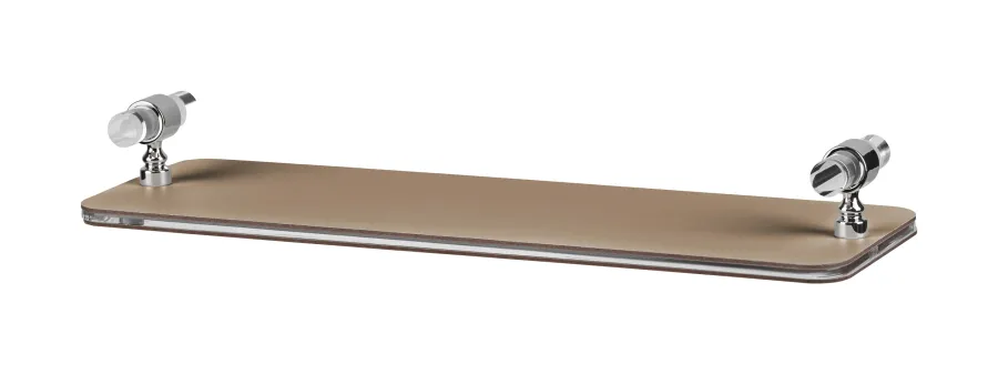 obrazek 1 Stylowa taca łazienkowa 33x10xH5 cm w kolorze cappuccino z chromowanymi elementami