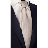 Zdjęcie Elegancki, jedwabny szary krawat ręcznie szyty