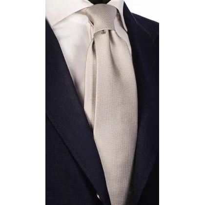 Zdjęcie Elegancki, jedwabny szary krawat ręcznie szyty