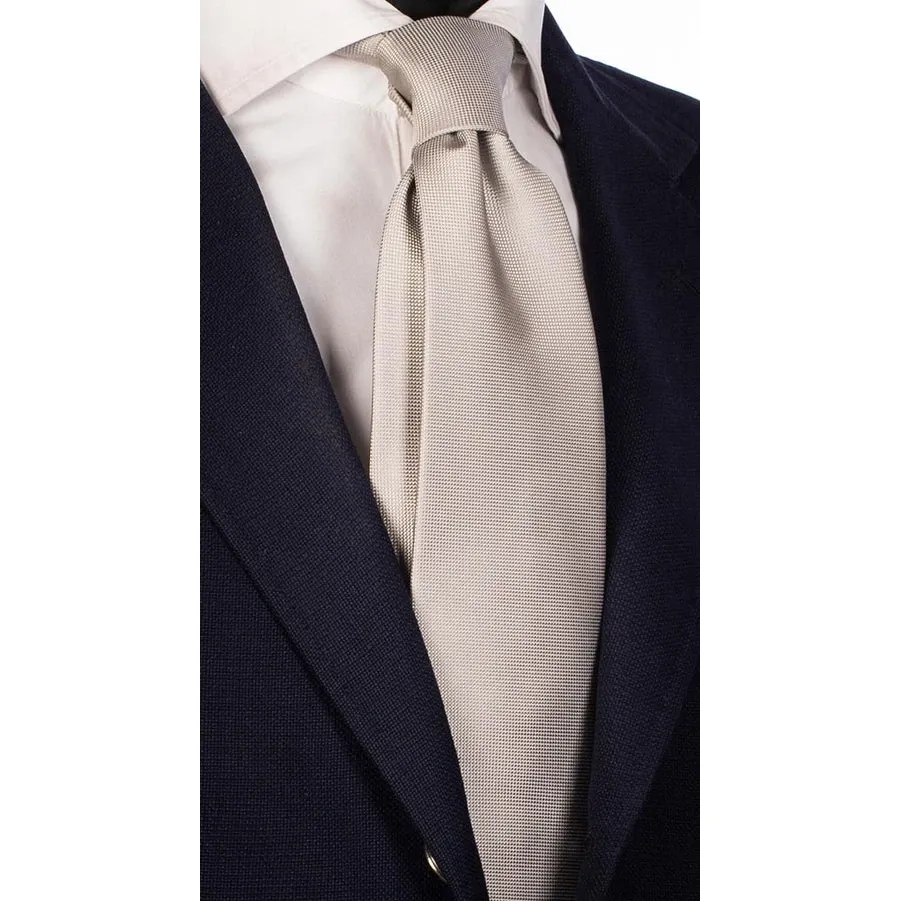 obrazek 1 Elegancki, jedwabny szary krawat ręcznie szyty