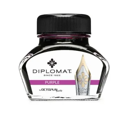 Picture Diplomat fountain pen ink in an inkwell - purple, 30 ml