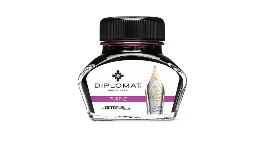 obrazek 1 Atrament do piór wiecznych Diplomat w kałamarzu - fioletowy, 30 ml