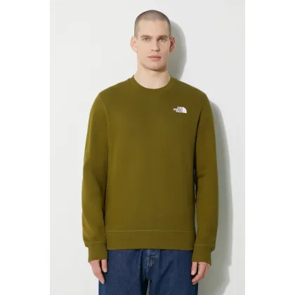 Zdjęcie The North Face bluza bawełniana M Simple Dome Crew męska kolor zielony z nadrukiem NF0A7X1IPIB1