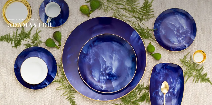 obrazek 2 Taca prostokątna 13x18 cm Malachit Adamastor z porcelany