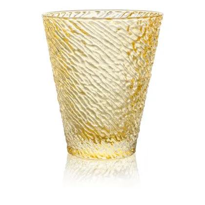 Zdjęcie Zestaw 6 żółtych zdobionych szklanek do wody Iroko – IVV