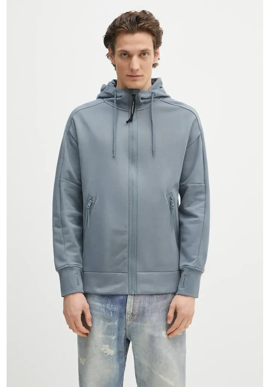 obrazek 1 C.P. Company bluza bawełniana męska kolor niebieski z kapturem gładka 18CMSS028A005086W