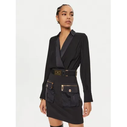 Zdjęcie Elisabetta Franchi Sukienka koktajlowa AB-655-46E2 Czarny Regular Fit