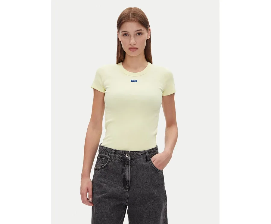 obrazek 1 HUGO T-Shirt Easy Tee_B 50523924 Żółty Slim Fit