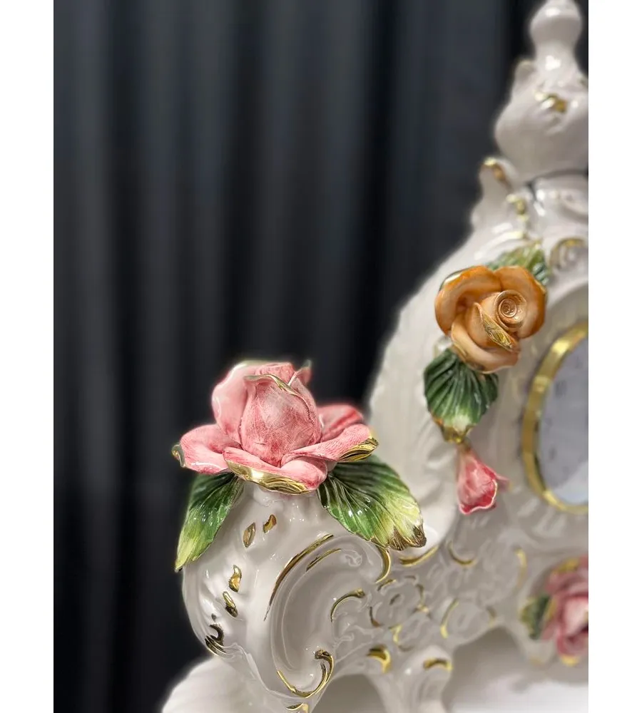 obrazek 5 Stylowy zegar zdobiony kwiatami z Włoch