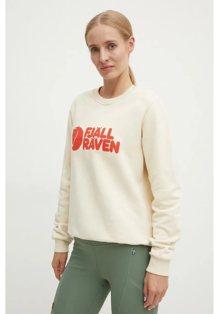 obrazek 1 Fjallraven bluza dresowa Fjällräven Logo kolor beżowy z nadrukiem F84143.113.214