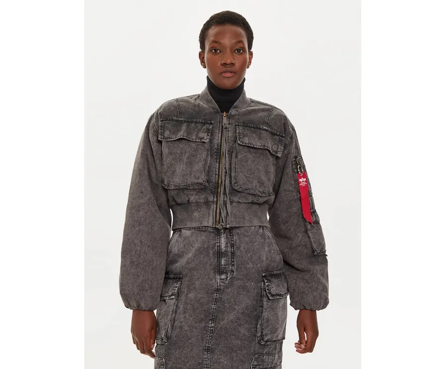 obrazek 1 Alpha Industries Kurtka bomber 148008 Szary Regular Fit