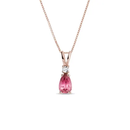 Zdjęcie Naszyjnik z różowego złota z turmalinem KLENOTA