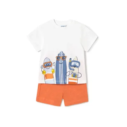 Zdjęcie Mayoral Komplet t-shirt i spodenki 1656 Pomarańczowy Regular Fit