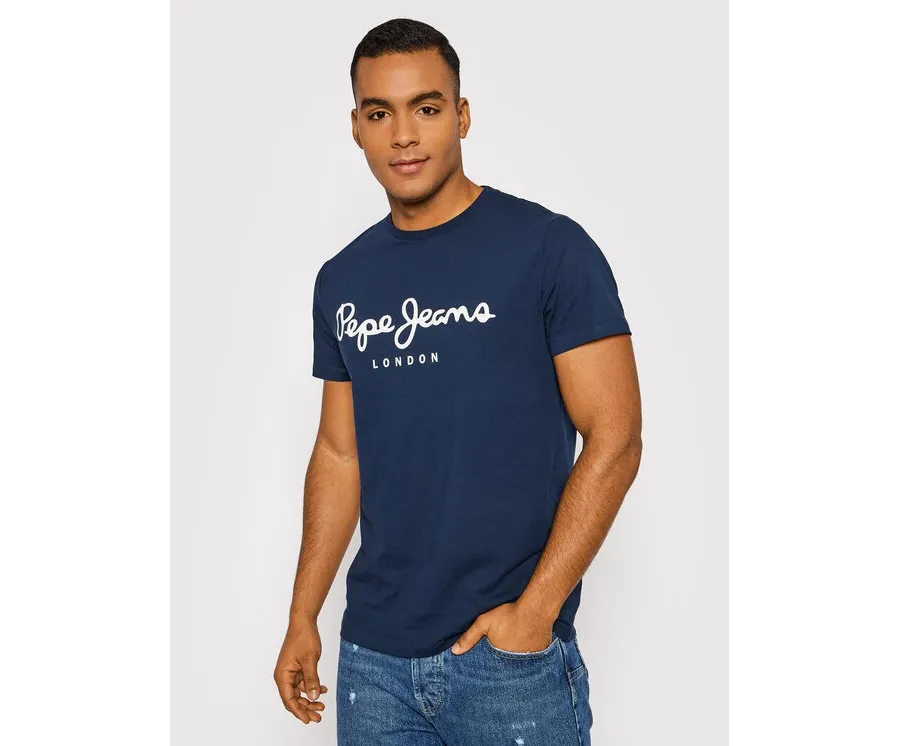 obrazek 1 Pepe Jeans T-Shirt Original PM508210 Granatowy Slim Fit