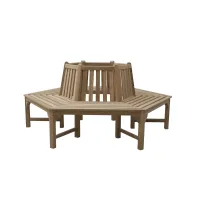 Picture Stylish hexagonal Classical tree bench made of teak